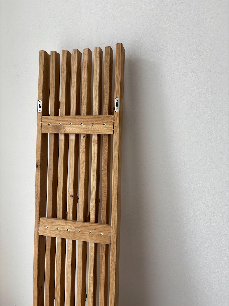 Handmade Oak Flip Down Coat Rack | Minimalist Entryway Organizer - Etsy