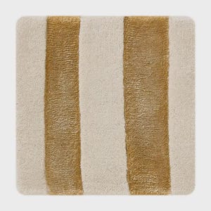Handmade Cream Wool & Gold Viscose Area Rug, Modern Geometric Hand Tufted Rug, Luxury Living Room Bedroom Carpet, Custom Rug image 6