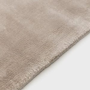 Hand Tufted Silk Area Rug 9x12 10x14 Viscose Taupe Color Custom Rug for Living Room Bedroom Nursery Room Shining Plain Muted Carpets