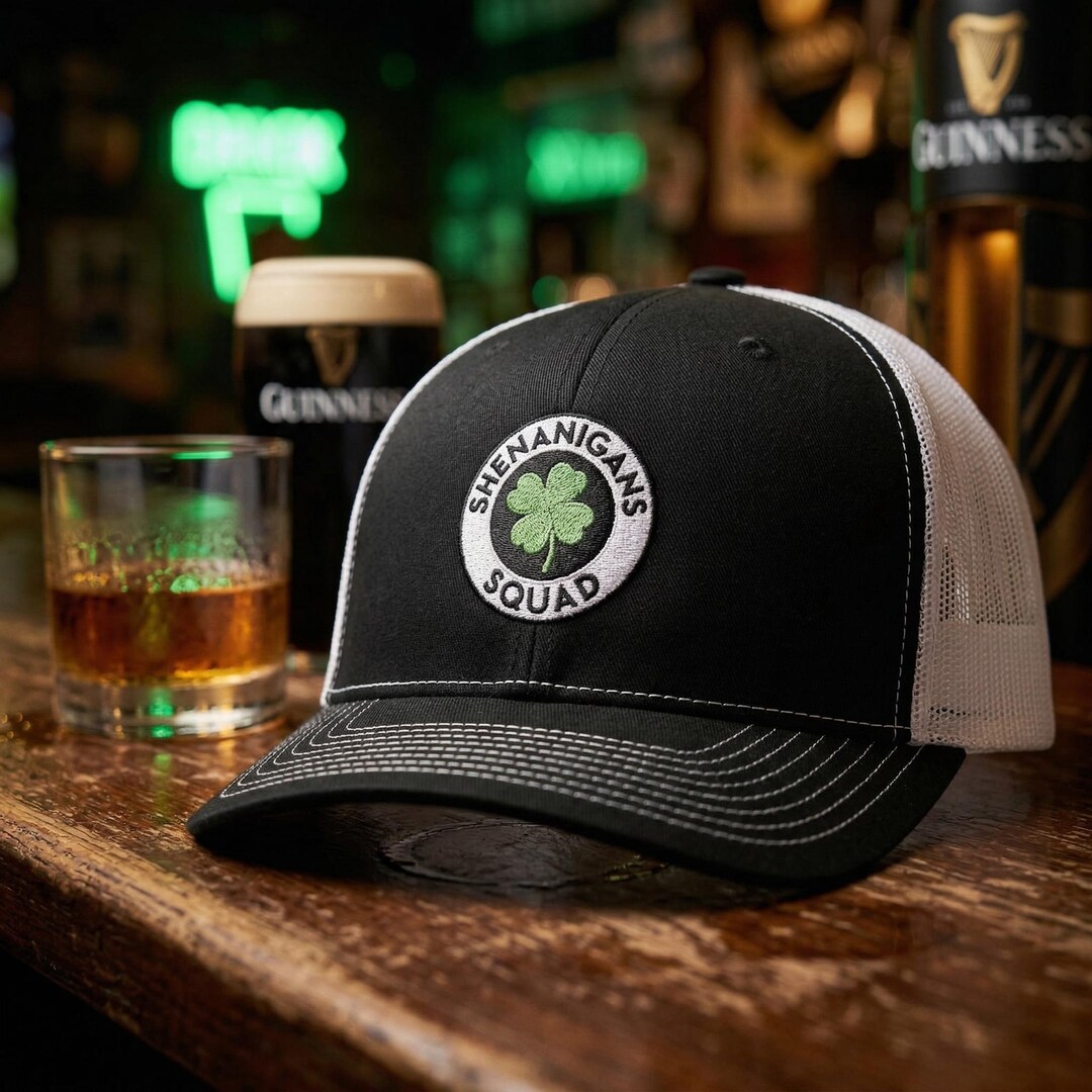 Shenanigans Squad St. Patrick's Day Trucker Hat – Distressed Shamrock ...