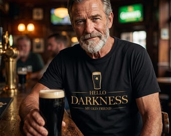 Hello Darkness My Old Friend Stout Beer Unisex Crewneck Tee