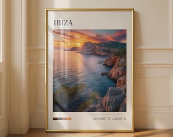 Ibiza Sunset Wall Art Print Ocean Landscape Photography