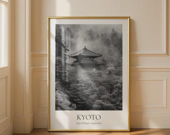 Kyoto Black and White Print Wall Art