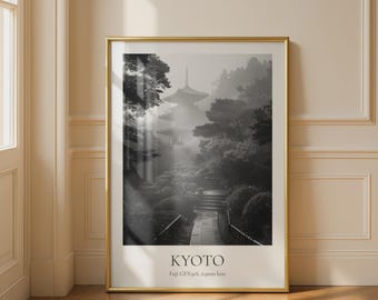 Black and White Wall Art Kyoto Pagoda Print