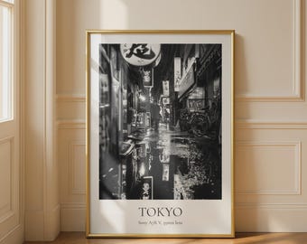 Black and White Tokyo Cityscape Print