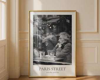 Black and White Paris Street Photography Print Wall Art