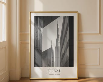 Dubai Black and White Photography Print Wall Art