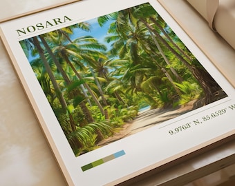 Nosara Costa Rica Tropical Landscape Poster Print Wall Art