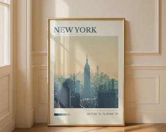 New York City Skyline Print Wall Art Empire State Building