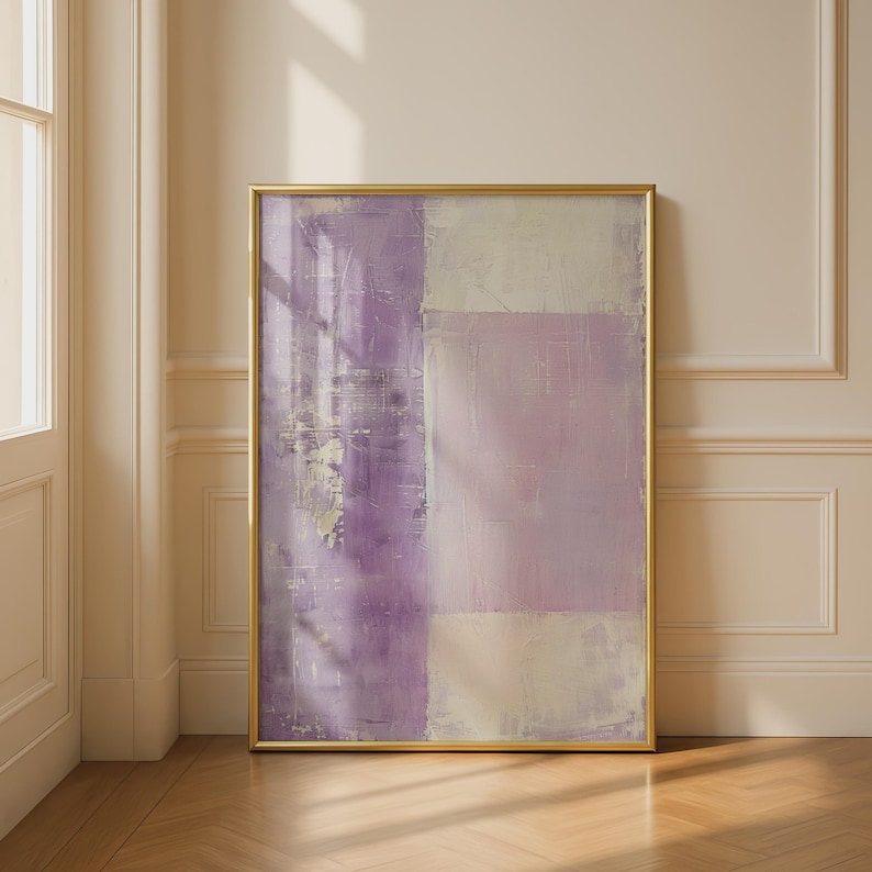 Contemporary Abstract Wall Art, Purple and Lilac Paintings, Minimalist Canvas Print, Modern Home Decor for Living Room or Bedroom