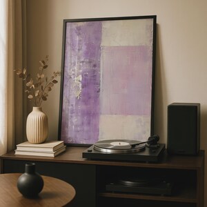 Contemporary Abstract Wall Art, Purple and Lilac Paintings, Minimalist Canvas Print, Modern Home Decor for Living Room or Bedroom image 6