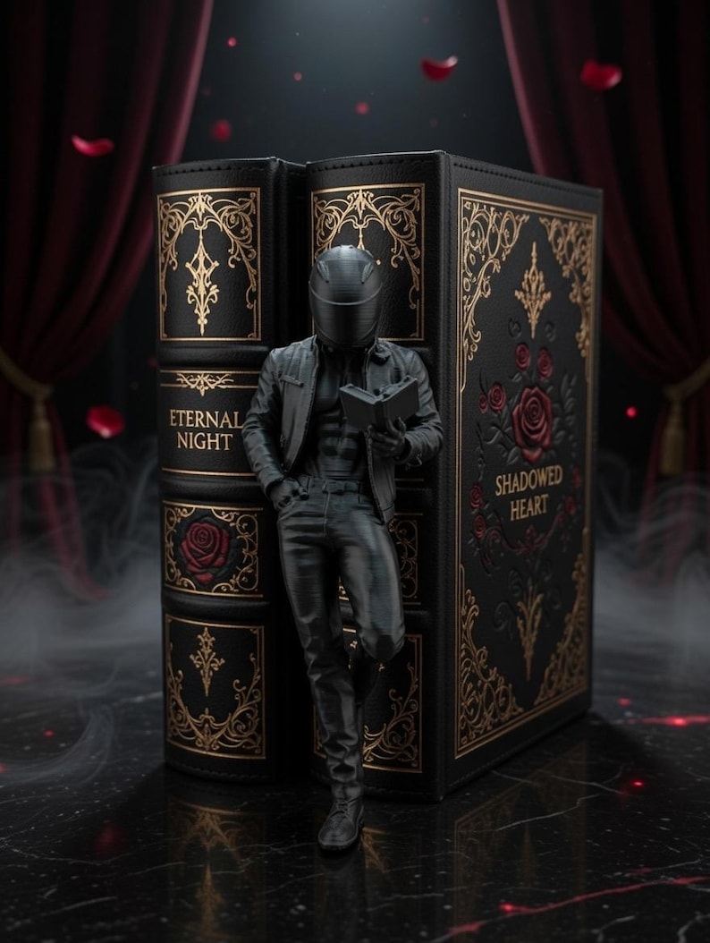 Dark Romance Biker Shelf Sitter | Booktok Decor, Spicy Reader Figure (5.75" Tall) image 2