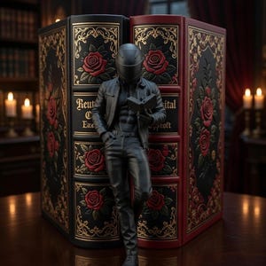 Dark Romance Biker Shelf Sitter | Booktok Decor, Spicy Reader Figure (5.75" Tall) image 3
