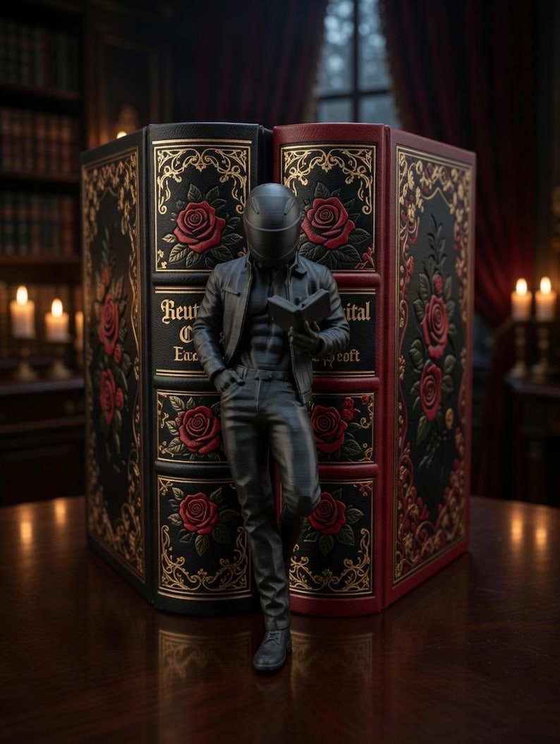 Dark Romance Biker Shelf Sitter | Booktok Decor, Spicy Reader Figure (5.75" Tall) image 3