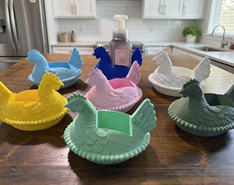 Farmhouse Hen on Nest Soap Dispenser | Chicken  Soap Holder, Rustic Decor