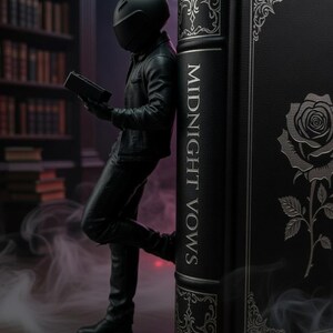 Dark Romance Biker Shelf Sitter | Booktok Decor, Spicy Reader Figure (5.75" Tall) image 4