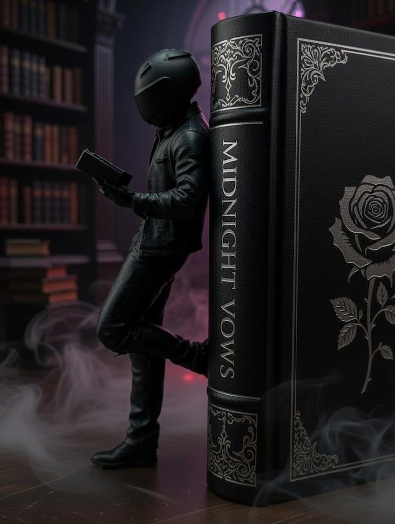 Dark Romance Biker Shelf Sitter | Booktok Decor, Spicy Reader Figure (5.75" Tall) image 4