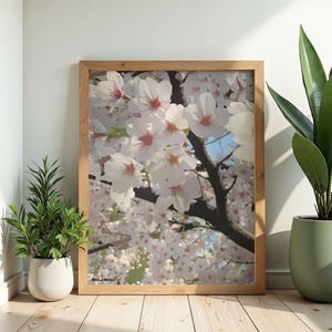 Japanese Sakura Close-Up Wall Art, Cherry Blossom Print, Japan Aesthetic Floral Poster, Cottagecore Spring Decor, Digital Download