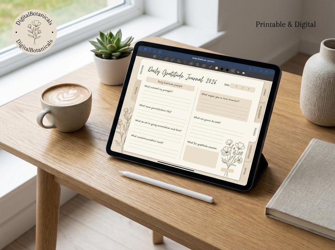 Gratitude Journal 2026 | Daily Mindfulness Planner (digital Download ...