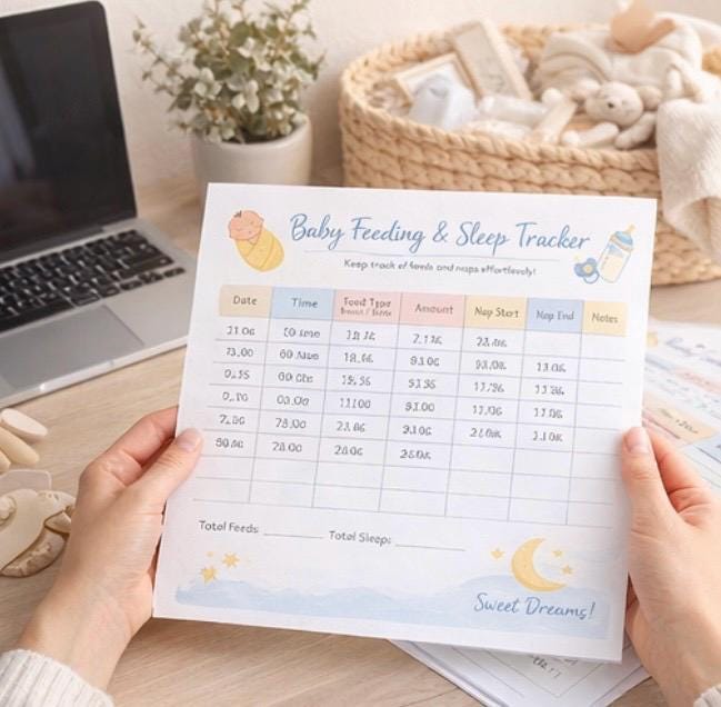 Tracking Baby Routine Baby Feeding & Sleep Tracker Printable | Newborn Routine Log | First ...