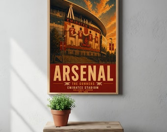 Arsenal Emirates Stadium Vintage Print | Football Wall Art | Digital Download or Physical Print