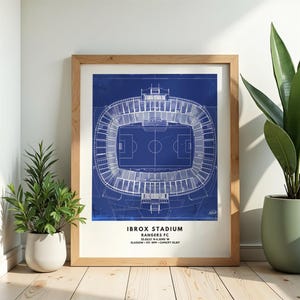 Ibrox Stadium Blueprint Print | Rangers FC Wall Art (Digital Download)