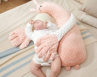 Peluche per favorire il sonno del bambino, cuscino calmante per neonati, compagno anti-trasalimento, morbido giocattolo confortevole, regalo per baby shower.