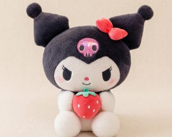 Peluche Sanrio Strawberry Kuromi & My Melody 25/30 cm Kawaii Cuscino Bambola Morbido Animale di Peluche Regalo per Ragazze
