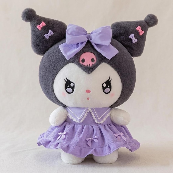 kuromi plush purple dress Sanrio Kuromi Plush Toy Purple Dress Cute Kawaii Anime Stuffed Doll | Soft  Plushie Gift for Girlfriend Birthday | Melody Style Plush