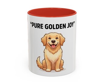 Tazza Golden Retriever / Tazza da caffè per amanti dei cani dei cartoni animati (11 oz)