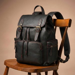 Ręcznie robiony skórzany plecak – plecak na laptopa 15 cali ze skóry licowej w stylu vintage, skórzany plecak do biura, podróży i na co dzień