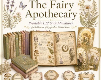 Fairy Apothecary Miniature Decor Set | 1:12 Scale Printable (Digital Download)