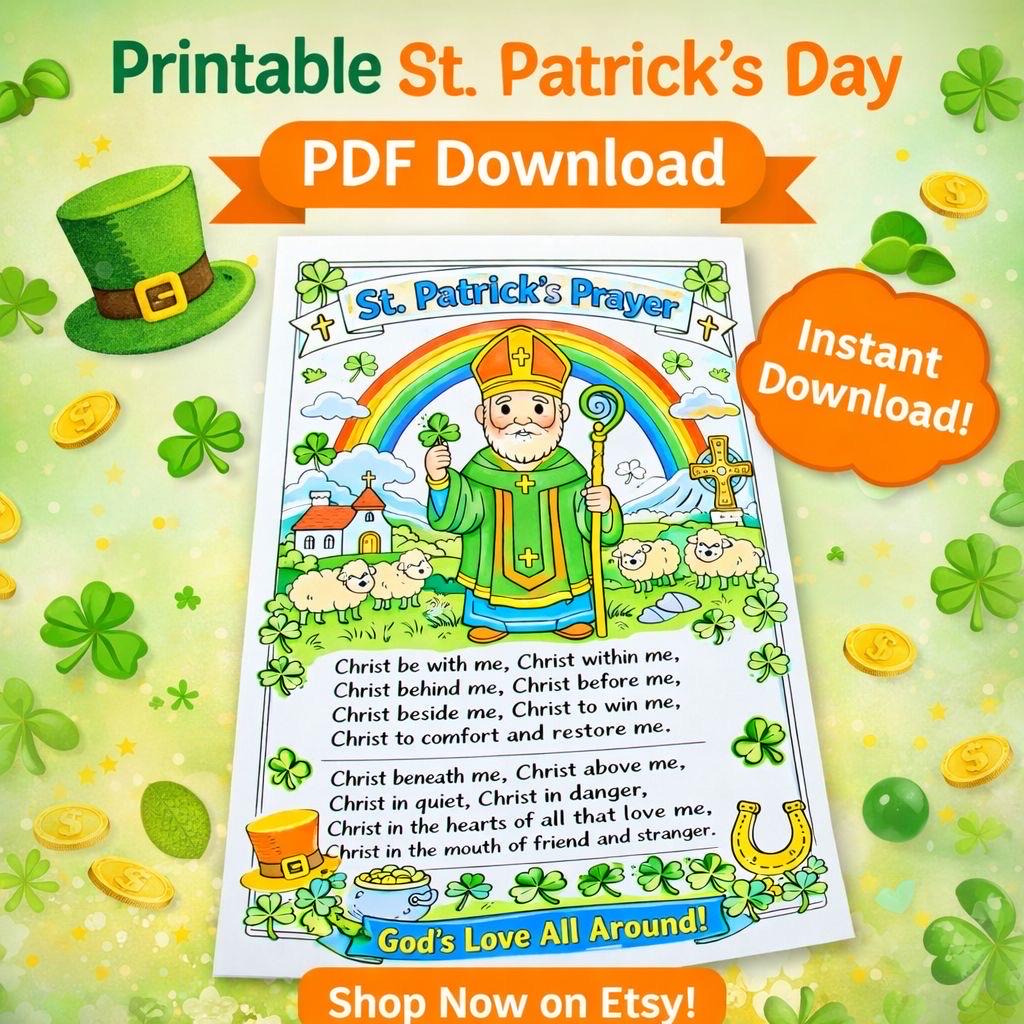 St Patrick’s Prayer Colouring Page | St Patrick’s Breastplate Printable ...