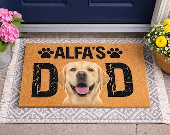 Custom Dog Doormat, Personalized Pet Welcome Mat, Dog Lover Gift, Custom Dog Name Doormat, Pet Photo Door Mat, Housewarming Gift