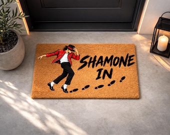 Michael Jackson Inspired Doormat, Shamone Welcome Mat, King of Pop Door Mat, Music Lover Porch Decor, Funny Housewarming Gift