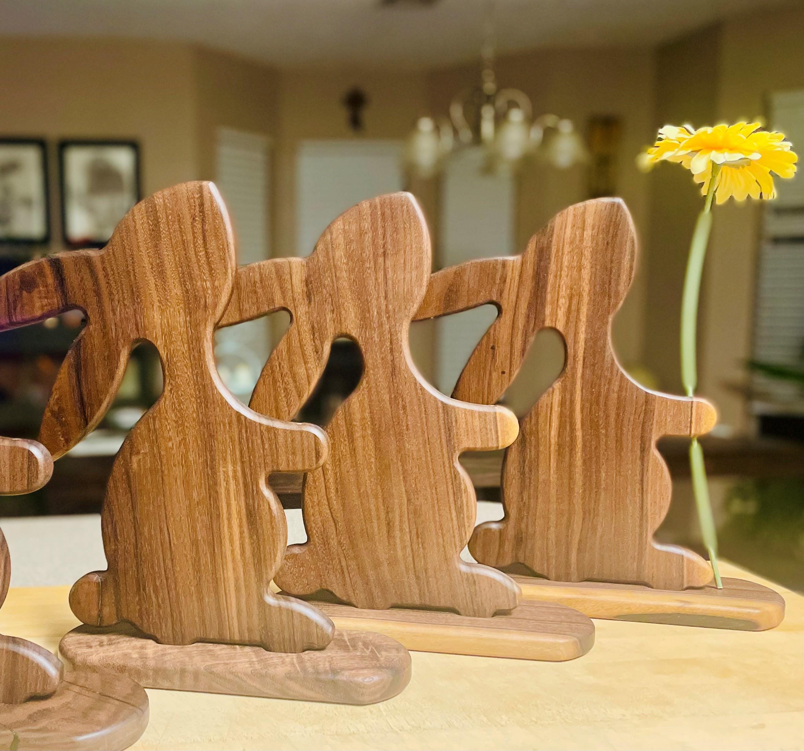 Walnut Ridge Rabbit Handmade Walnut Bunny – Solid Wood Rabbit Decor – Rustic Easter ...