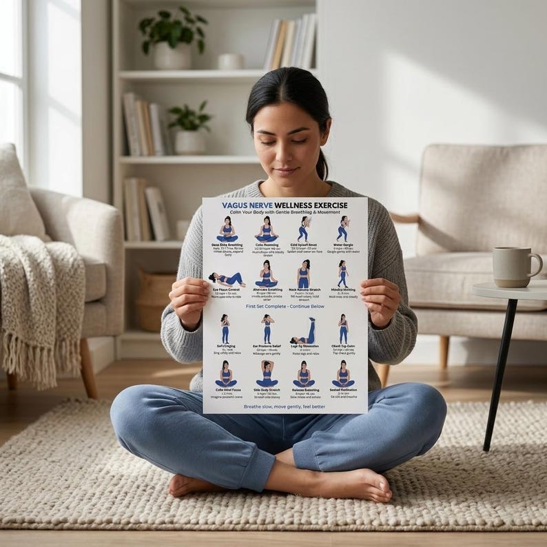 Nerv Rug Vagus Nerve Exercise Chart Printable, Breathing Relaxation Routine PDF ...