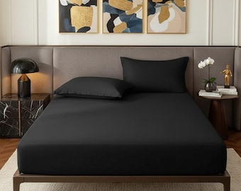 Luxury Mulberry Silk Fitted Sheet Deep Pocket Cooling Bed Cover