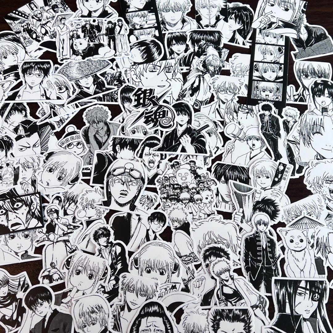 Drop Sticker Manga Ginta Manga Sticker Pack, 80pc Assorted Anime Manga Waterproof Vinyl ...