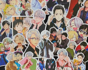 Naklejki Yuri on Ice, 50 szt. różnych wodoodpornych naklejek winylowych BL Anime na butelkę z wodą, laptopa, etui na telefon, naklejka winylowa z anime, prezent