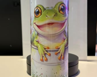 Ranas y Mariposas – Vaso térmico personalizado de acero inoxidable de 20 oz