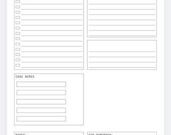 Sjabloon voor dagelijkse tracker voor onderzoeker | Logboek fraudeonderzoek en bewijsmateriaal | Bewerkbaar canvas en afdrukbare pdf