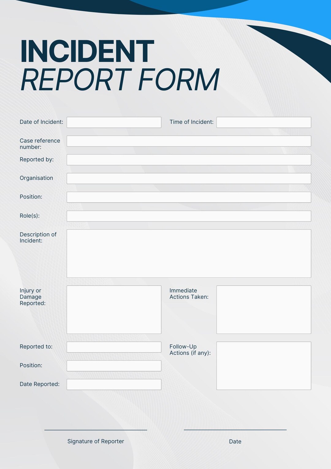 Scam Incident Report Template | Editable Fraud Investigation Form ...