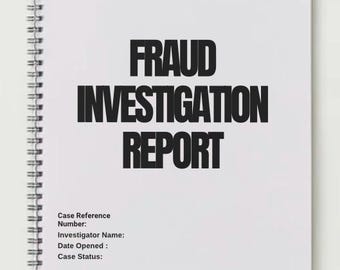 Sjabloon voor fraudeonderzoeksrapport, bewerkbaar canva-formulier (digitale download)