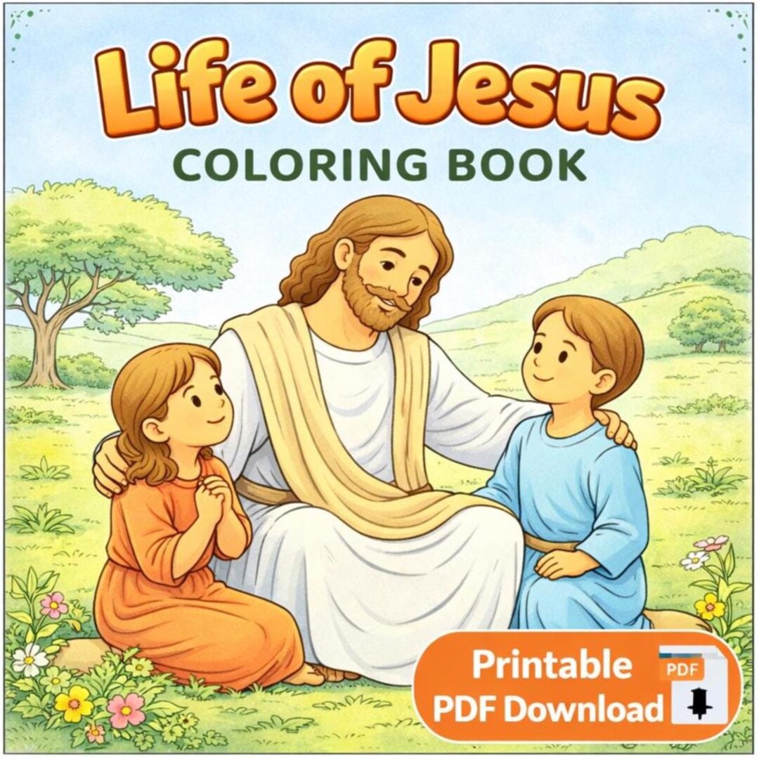 Life of Jesus Coloring Book for Toddlers (digital Download) | Ages 2–5 ...