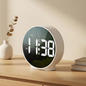 Modern Digital Alarm Clock LED Desk Bedside Travel Dual Snooze Display