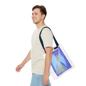 Angel Wings Painting Tote Bag | Ethereal Blue Angel Artwork image 15