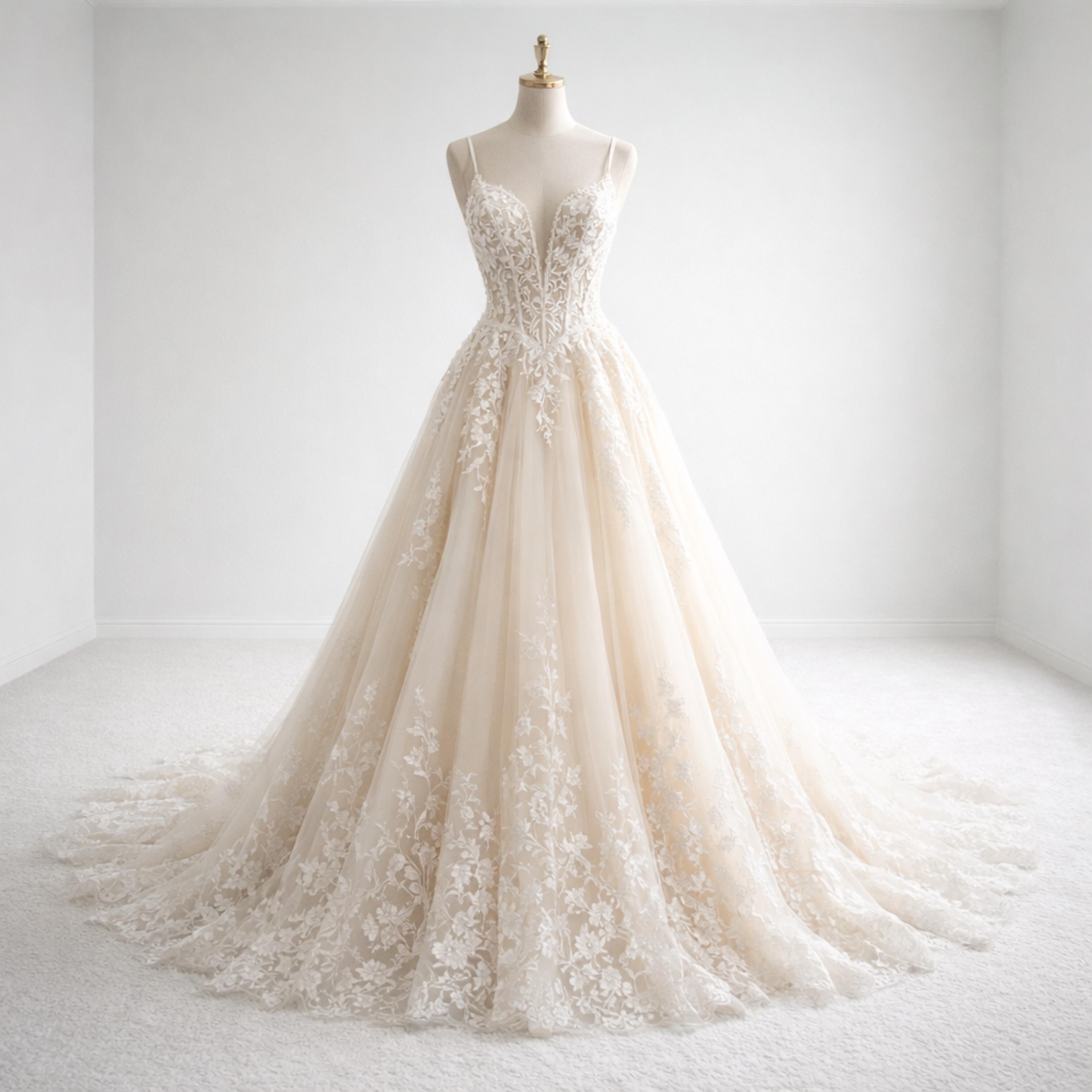 Blush Fit and Flare Wedding Gown - Etsy Blush Fit and Flare Wedding Gown - Etsy