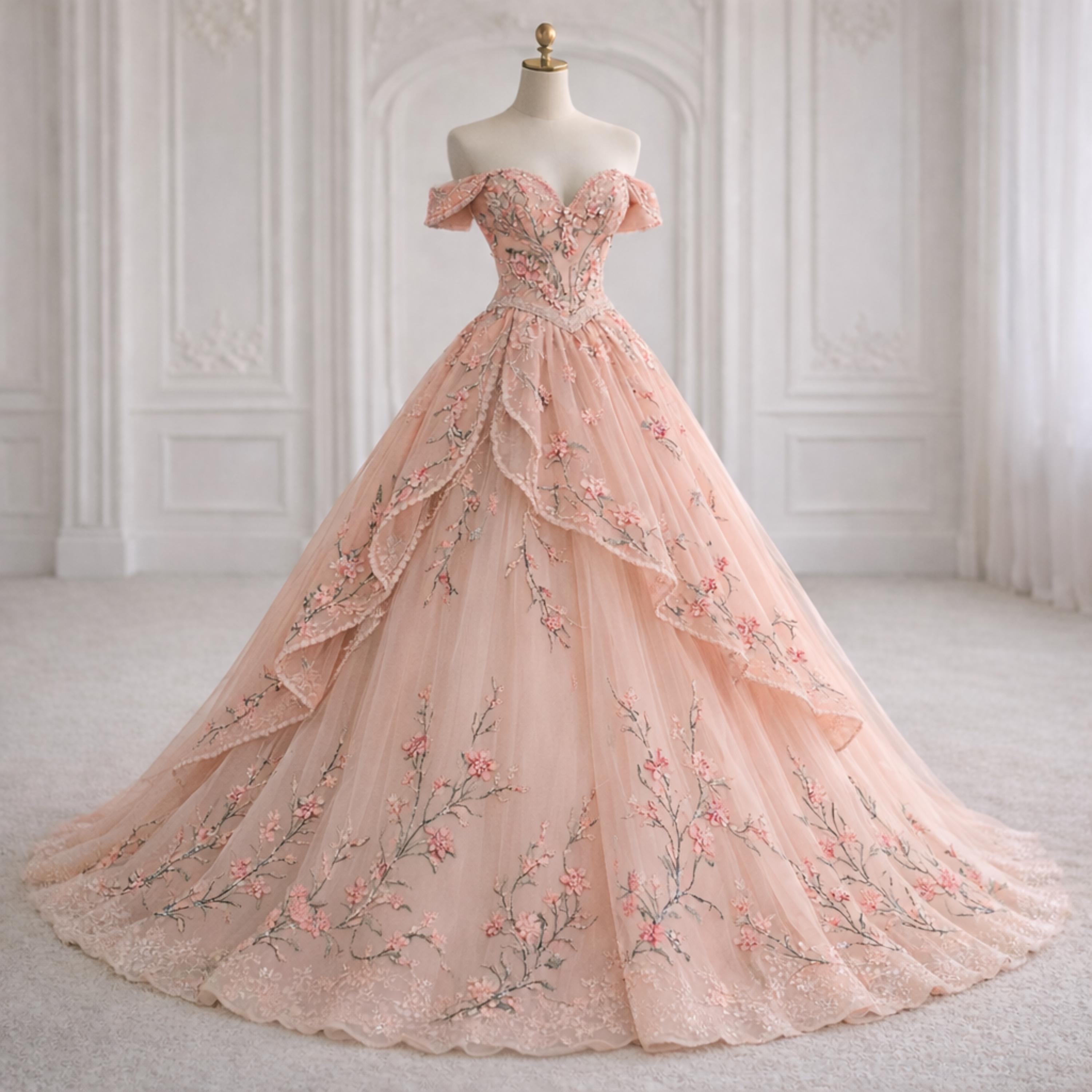 slim fit dress slacks Rose Gold One Shoulder Wedding Dress with Pockets