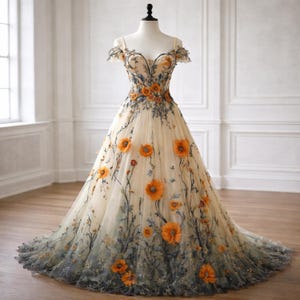 Womens Floral Embroidered Ivory Dress - Etsy